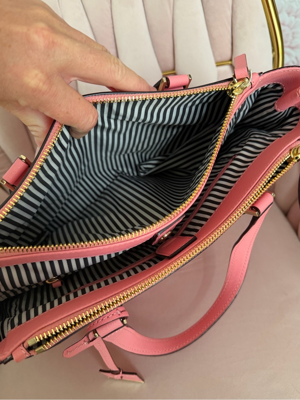 🩷 Kate Spade ♠️ Pink Leather Cameron Street Teagan Satchel - Picture 15 of 16